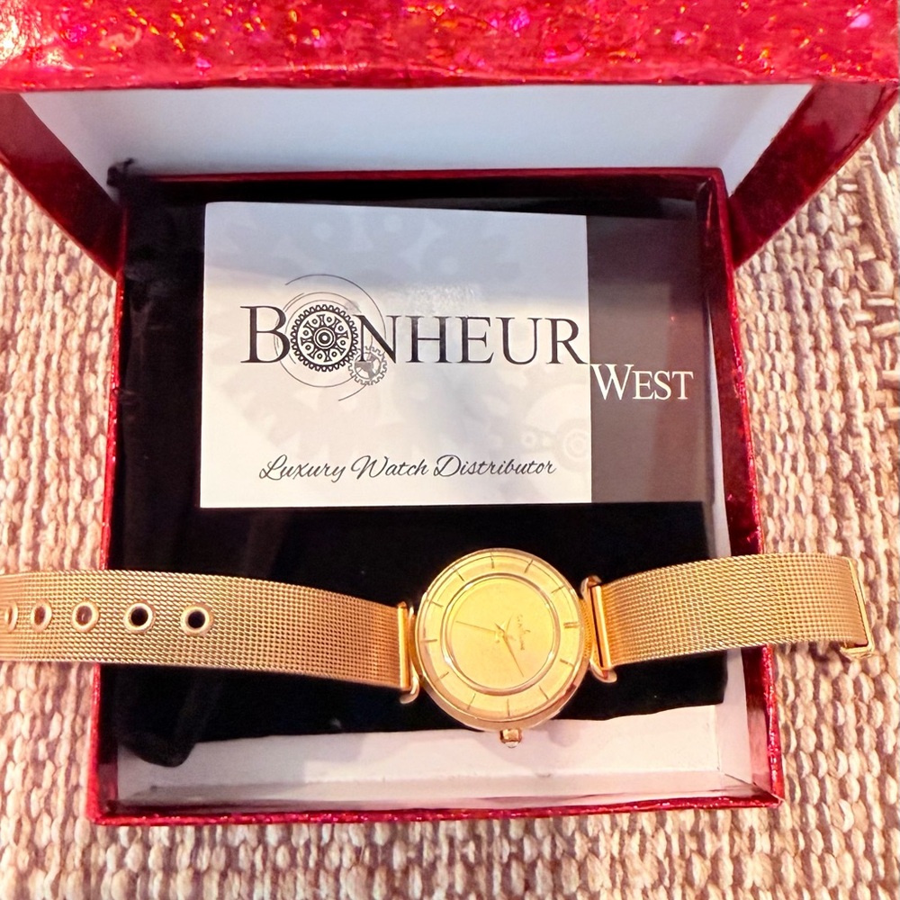 Charles Latour 9992A Gold Mesh Strap Watch. New in Box
